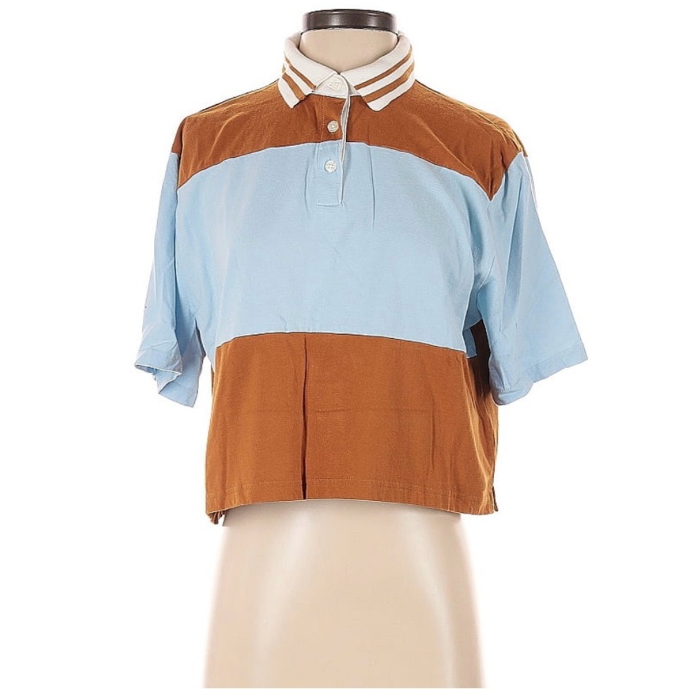 Wild Fable Light Blue and Brown Polo Shirt